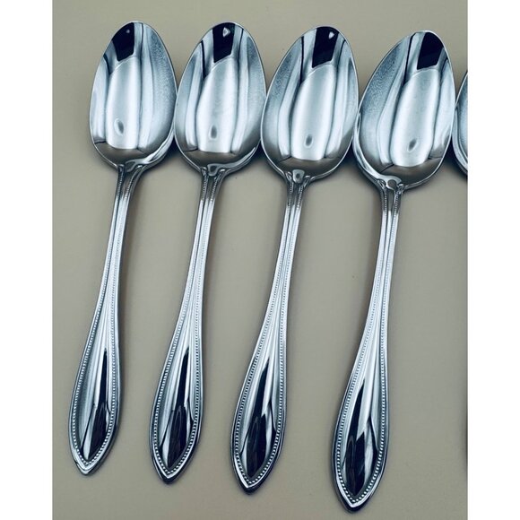 6 pc. Wallace AMERICAN TRADITION Stainless Place Oval Soup Spoons 7.5" Indonesia - Picture 3 of 7